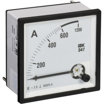 Амперметр аналоговый IEK IPA10-6-0600-E Э47 600/5А класс точности 1,5 72х72мм -
